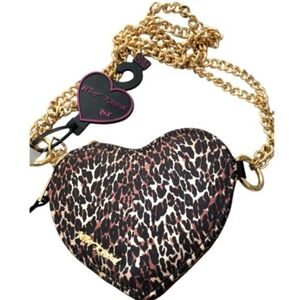 Betsey Johnson Animal Print HEART SHAPED crossbody